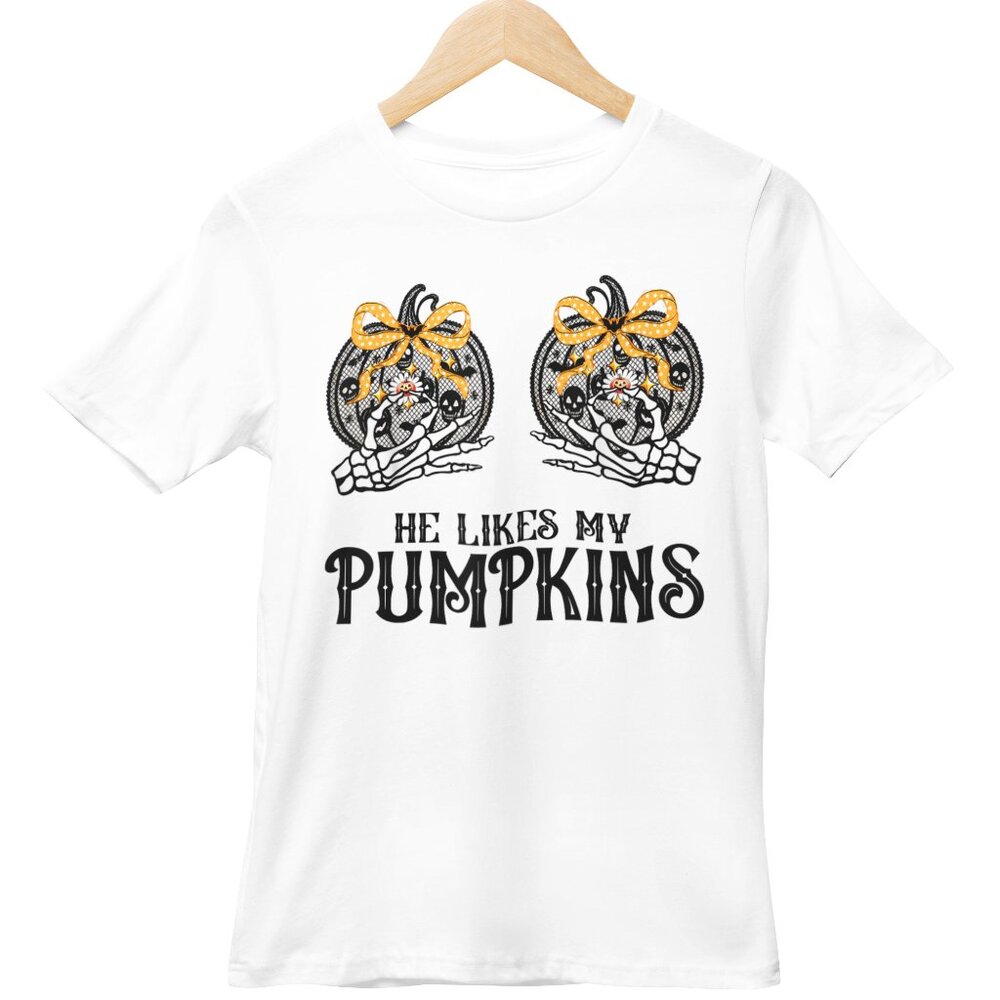 He Likes My Pumpkins Graphic Tee 🎃✨